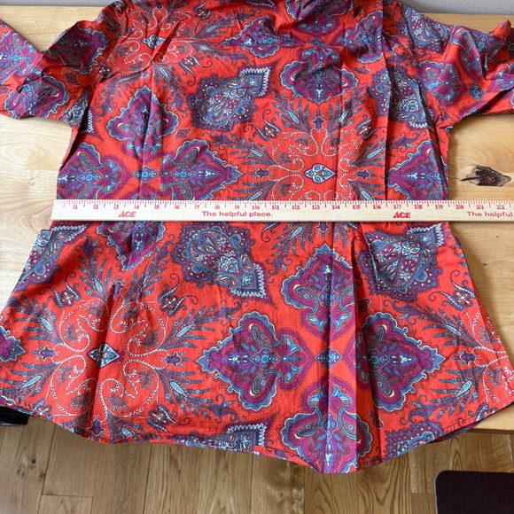 GEORG ROTH SHIRT BUTTON UP BREATHABLE COTTON PAISLEY SEQUINS BOHO CHIC LUXE XL - Picture 9 of 12